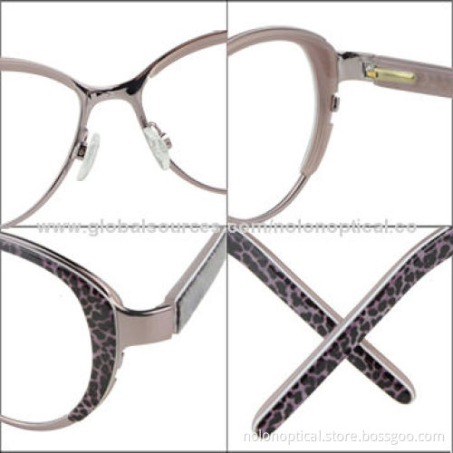 Acetate Insert Metal Eyeglasses, Idea from Italy
